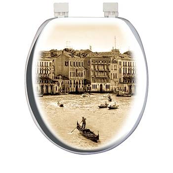 Softy Classic Desenli Yumuak Klozet Kapa Beyaz - 6614