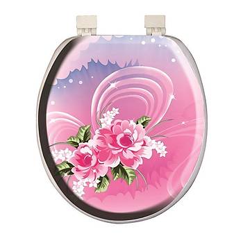 Softy Classic Desenli Yumuak Klozet Kapa Pembe - 1037