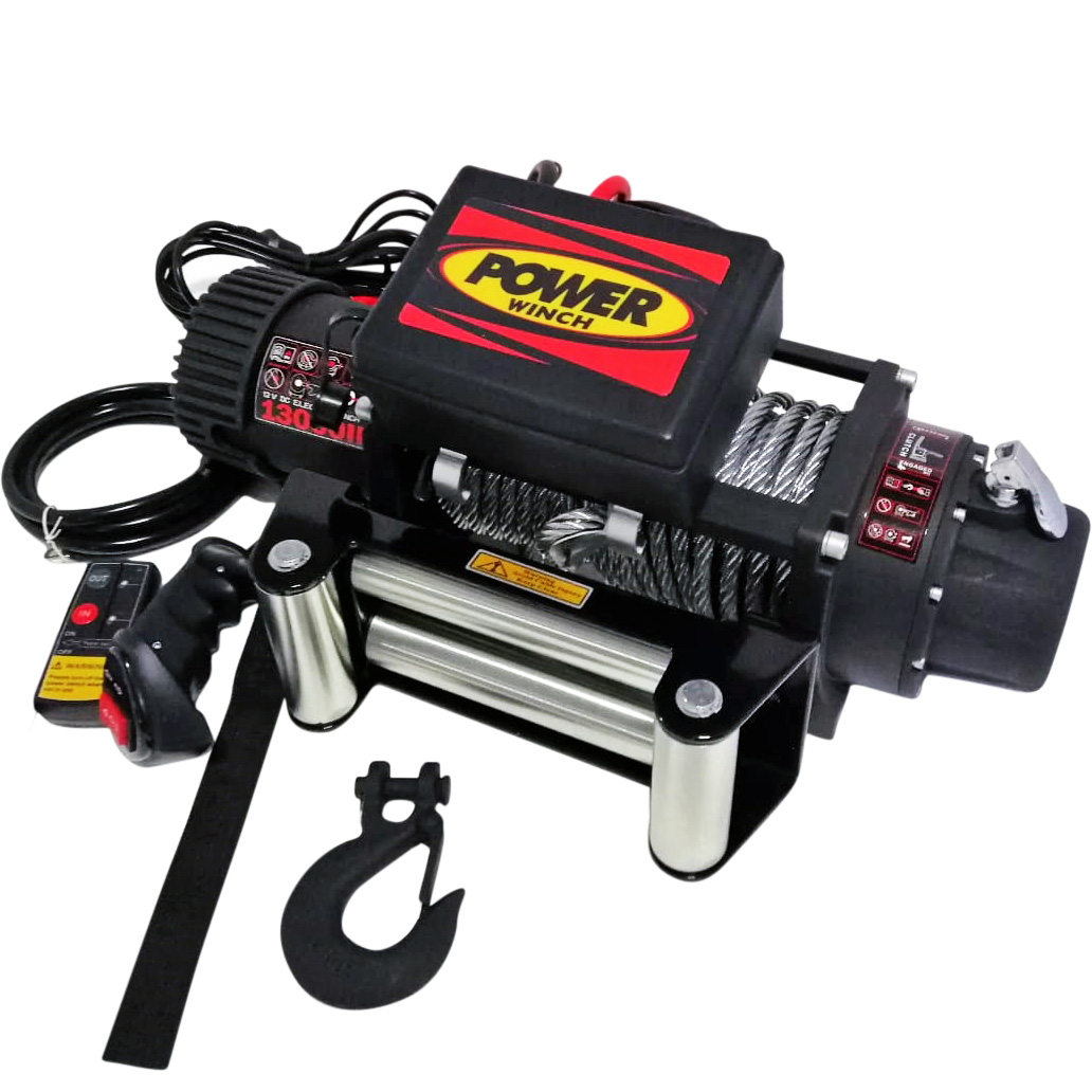 Power Winch 13500 lb 12V Çelik Halatlı Off-Road 4x4 Elektrikli Vinç
