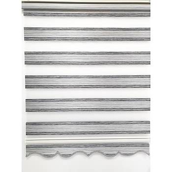 BBB Geni Pliseli Renk Geili Gri Zebra Stor Perde MZ297