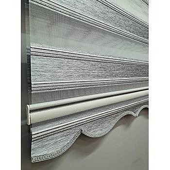 BBB Pliseli Simli Renk Geili Modern Stor Zebra Perde MZ284