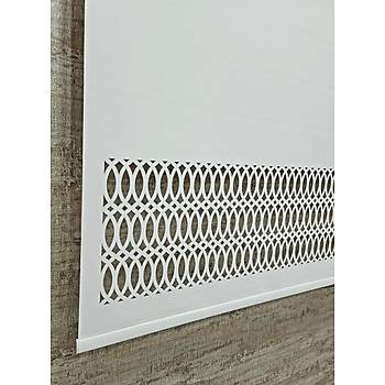 Stor Perde Desenli Lazer Kesim Kaln Kumal BEYAZ ML102