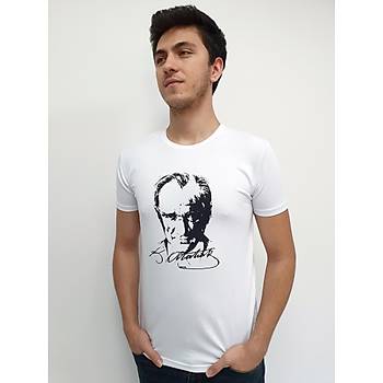 Atatürk Baskýlý Tiþört T-shirt Likralý Supreme Kumaþ %90 Pamuk