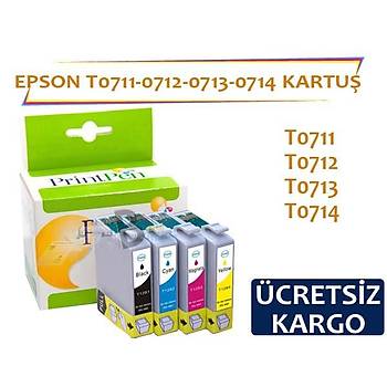 Prıntpen Epson T0711 T0712 T0713 T0714 Muadil Kartuş Seti