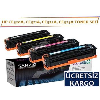 HP Color LaserJet CE320A 128A Muadil Toner Seti Cm1415 Cp1525