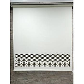 Stor Perde Desenli Lazer Kesim Kaln Kumal KREM ML103