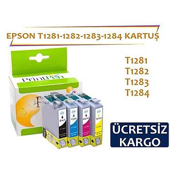 Prntpen Epson T1281 T1282 T1283 T1284 Muadil Kartu Seti