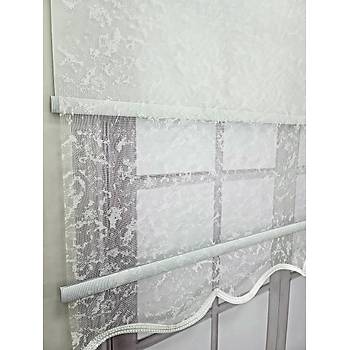 BBB Bulut Desenli ift Mekanizmal Tl Stor Perde MT3048