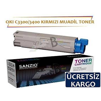 Oki C3300 C3400 C3450 C3600 Muadil Toner Krmz