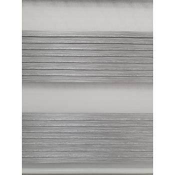 BBB Geni Pliseli Simli Gri Zebra Stor Perde MZ294