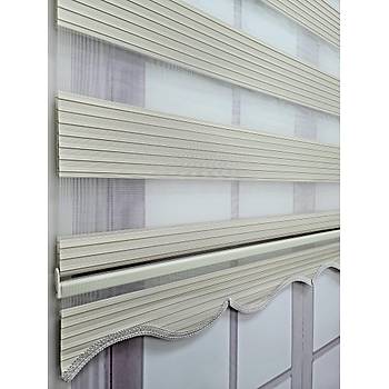 BBB Pliseli Krem Stor Zebra Perde MZ482