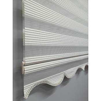 BBB Dar Pliseli Stor Zebra Perde Krem MZ321
