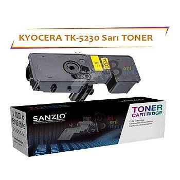 Kyocera Mita TK5230 Yellow Sarý 2200 Sayfa Muadil Toner ECOSYS P5021 M5521