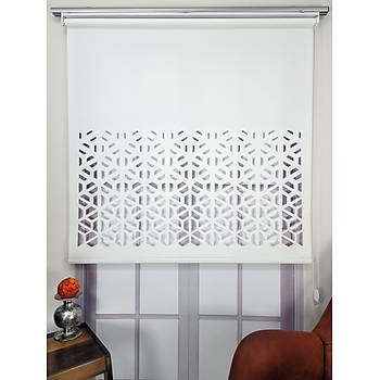 BBB Lazer Stor Perde Mat Kaln Kumal Beyaz Renk LZR109