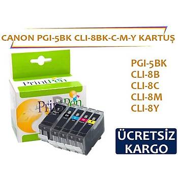 CANON PGI-5 CLI-8 Muadil kartuþ seti 5 kartuþ