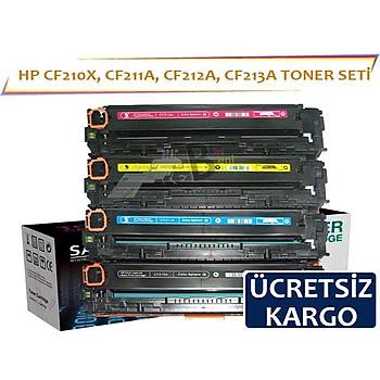 HP LaserJet Pro 200 CF210A Muadil Toner Seti 4Renk M251n, M276n, M276nw 131A