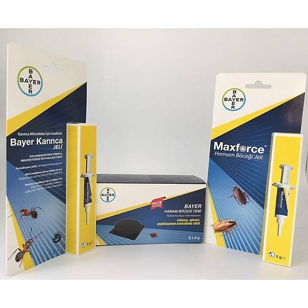 Bayer Bcek Yemi Tablet + Bayer Maxforce Hamam Bcei Jeli 5 G +Bayer Karnca Jeli 5 G