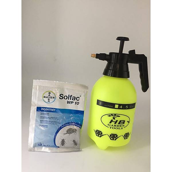 Bayer Solfac WP 10 Tüm Haşereler İçin Toz Böcek Öldürücü + HB Mekanik El Pompası 2 Lt ( Litre )