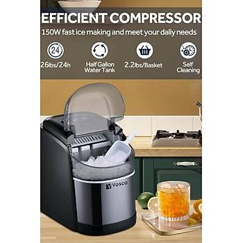 Vosco Pro Set st Buz Makinesi 12 Kg Siyah