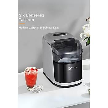 Vosco Pro Set �st� Buz Makinesi 12 Kg Gri