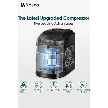 Vosco Pro Set st Buz Makinesi 12 Kg Siyah