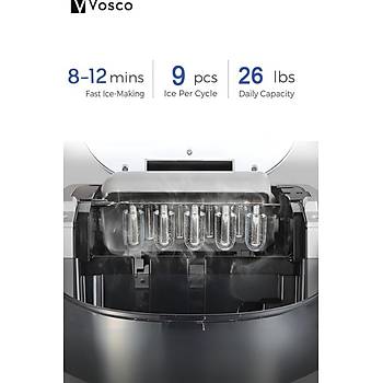 Vosco Pro Set st Buz Makinesi 12 Kg Siyah