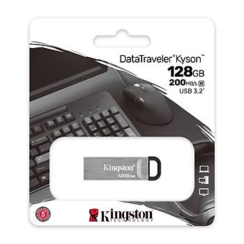 Kingston 128GB DTKN-128GB USB3.2 Gen 1 DataTraveler Kyson Flash Bellek