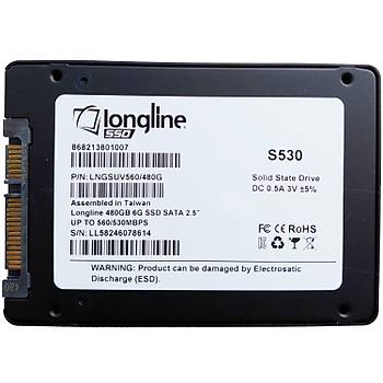 Longline 480Gb Ssd Sata 2.5" 560Mb-530Mb-S S400 Lngsuv560-480G Harddisk