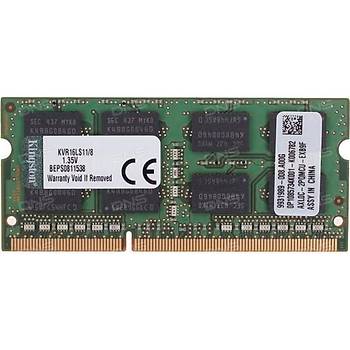 Kýngston 8Gb Ddr3L 1600Mhz Cl11 1.35V Kvr16Ls11-8  (Pc3-12800) Notebook Ram