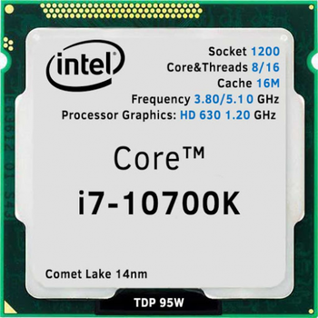 Intel Core i7 10700K Soket 1200 3.8GHz 16MB Önbellek 8 Çekirdek 14nm TRAY Kutusuz Ýþlemci
