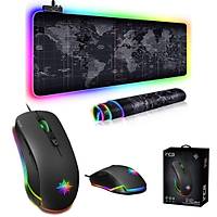 Bvlx RGB 78*30 Led Gaming Mouse Pad + Inca IMG-327 Makrolu Gaming Mouse  