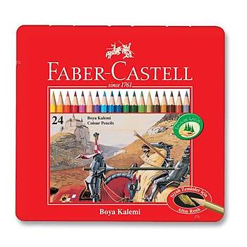 Faber-Castell Metal Kutu Boya Kalemi 24 Renk
