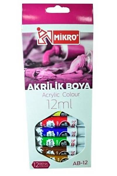 Mikro Ab 12 Akrilik Boya 12li 12ML
