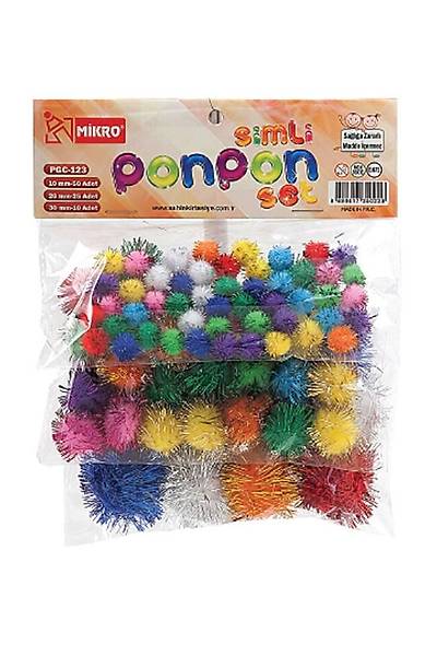 Mikro Pgc-123 Simli Ponpon Set 3 boy