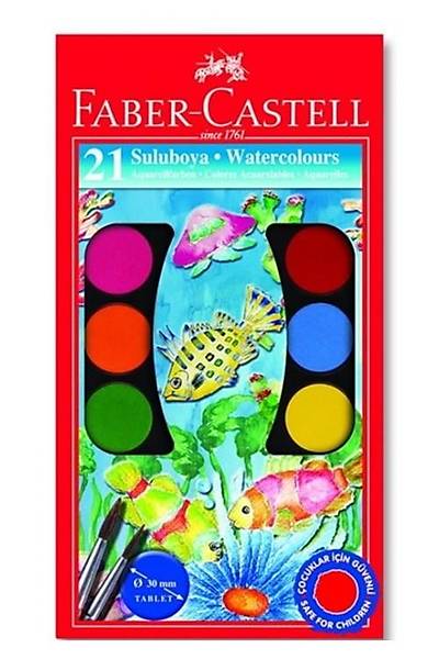 Faber-Castell Suluboya, 21 Renk Byk Boy