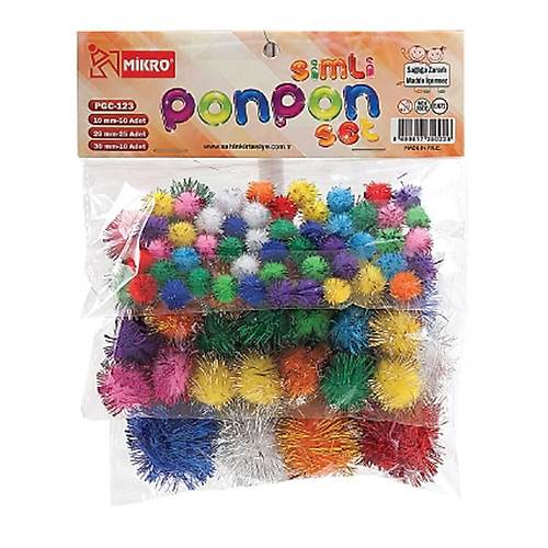 Mikro Pgc-123 Simli Ponpon Set 3 boy