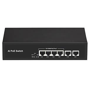 URANIUM POE-4020-55W 4 PORT 10/100 + 2 PORT 10/100 RJ45 UPLINK POE SWITCH (REALTEK CHIPSET)
