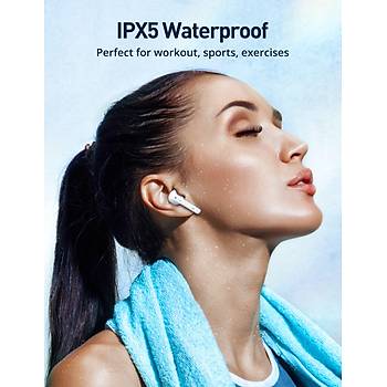 ANC Mikrofonlu 5.3 Bluetooth Kulaklk Beyaz