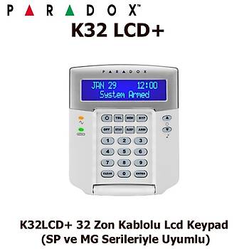 Paradox K32Lcd+ 32 Zon Kablolu Lcd Keypad (Sp Ve Mg Serileriyle