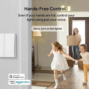 Smart Light Switch 2 Gang 1 Way