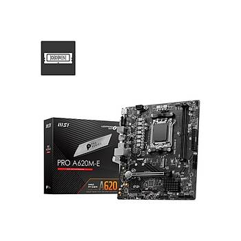 MSI PRO A620M-E DDR5 6800MHZ 1XVGA 1XHDMI 1XM.2 USB 3.2 MATX AM5 (AMD 7000,8000 VE 9000 SER LEMC UYUMLU)