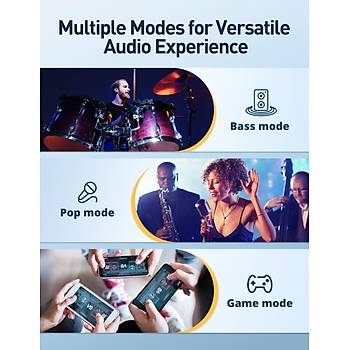 ANC Mikrofonlu 5.3 Bluetooth Kulaklk Beyaz