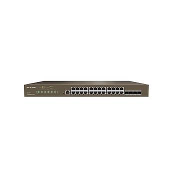 IP-COM G3328F 24 PORT GIGABIT + 4X1GB SFP UPLINK L2 CLOUD YNETLEBLR RACKMOUNT SWITCH