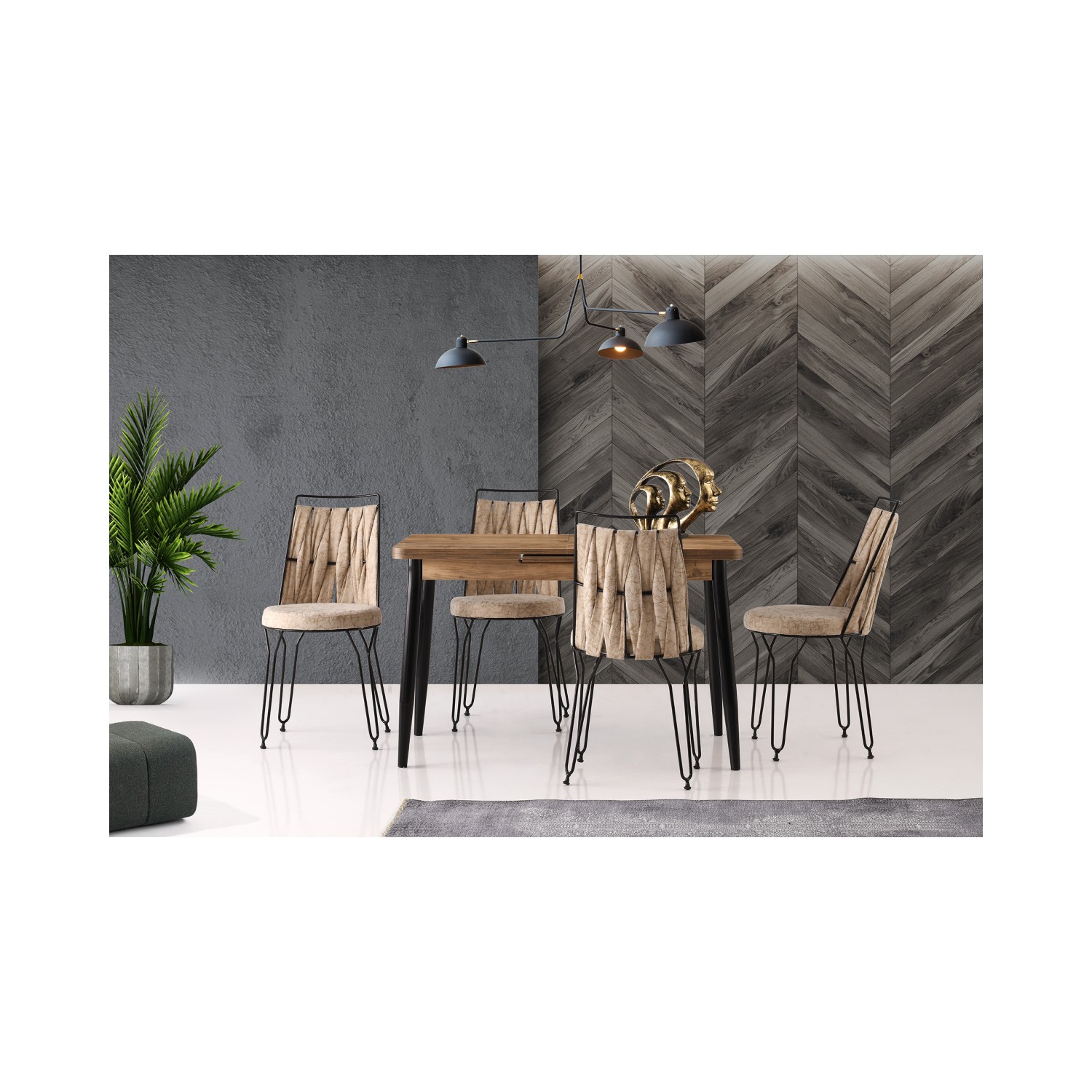 SİLVA MASA DİŞBUDAK MASAADA ÖRGÜLÜ SANDALYE SİYAH İSK SİLVA MASA DİŞBUDAK MASAADA ÖRGÜLÜ SANDALYE SİYAH İSK