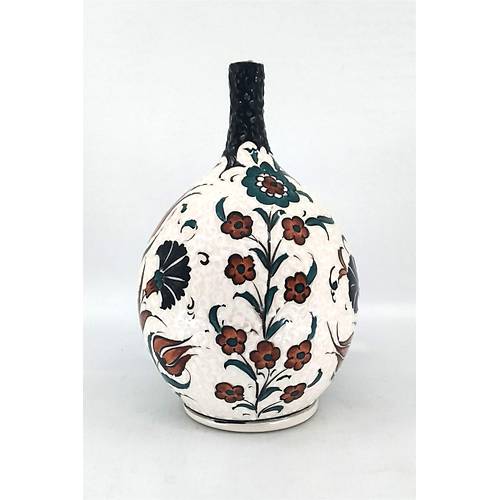 22 cm Seramik El Sanat Seluklu Motifli Dekoratif Damla Vazo Model 048