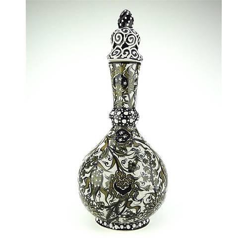 27 cm Yeil Seramik ini Gzya Vazo Model 0011