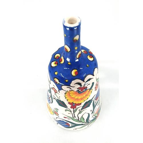 27 cm Seramik El Sanat Seluklu Motifli Dekoratif Renkli ie Vazo Model 040