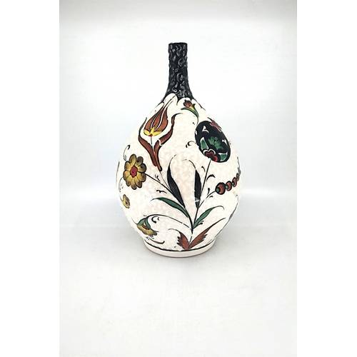 25 cm Seramik El Sanat Seluklu Motifli Dekoratif Trend Vazo Model 014