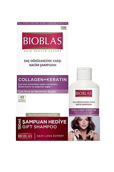 Bioblas Collagen+Keratin Sa Dklmesine Kar Hacim ampuan 360 ml + 150 ml Hediyeli