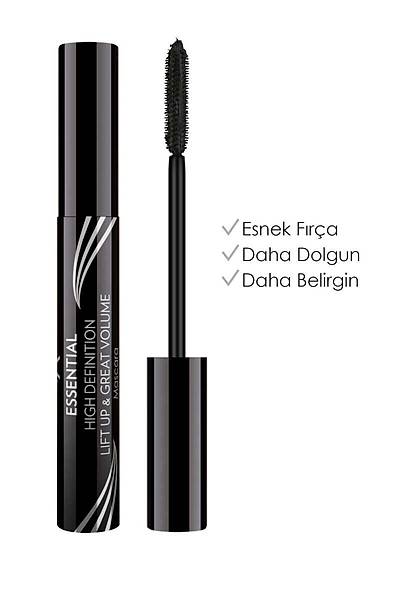 Golden Rose Essential High Definition&Liftup&Great Volume Mascara-Black-Hacim Veren Maskara